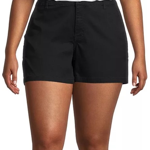 a.n.a. Women's Plus-Size 26 4.5" Mid Rise Chino Short - BLACK - Picture 11 of 11